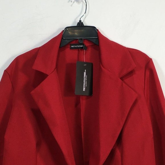 Pretty Little Thing Single Breasted Oversized Blazer, Women's Size 12 {US} - Red - Picture 9 of 12